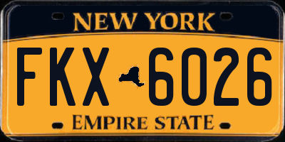 NY license plate FKX6026