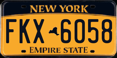 NY license plate FKX6058