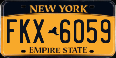 NY license plate FKX6059