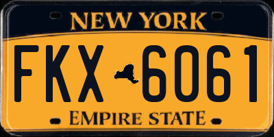 NY license plate FKX6061