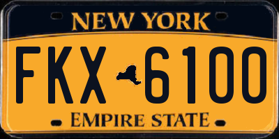 NY license plate FKX6100