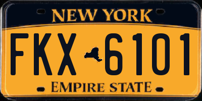 NY license plate FKX6101