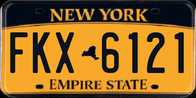 NY license plate FKX6121