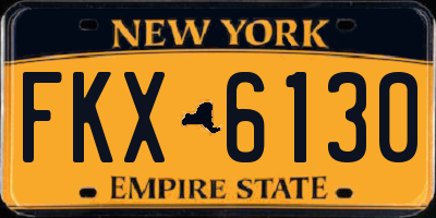 NY license plate FKX6130