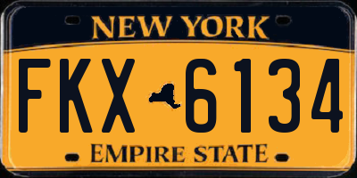 NY license plate FKX6134
