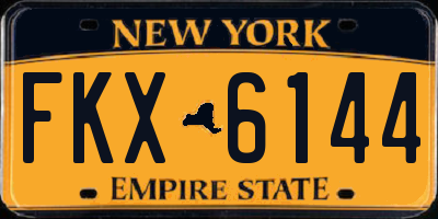 NY license plate FKX6144