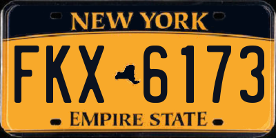 NY license plate FKX6173
