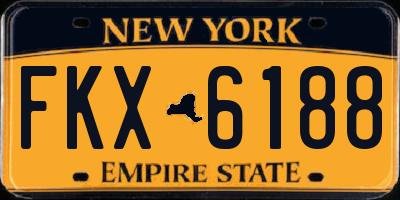NY license plate FKX6188