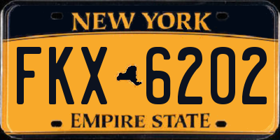 NY license plate FKX6202