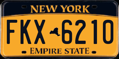 NY license plate FKX6210