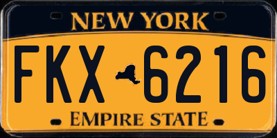 NY license plate FKX6216