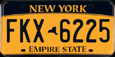 NY license plate FKX6225