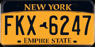 NY license plate FKX6247