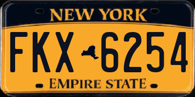 NY license plate FKX6254