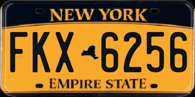 NY license plate FKX6256