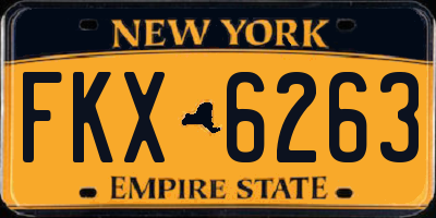 NY license plate FKX6263
