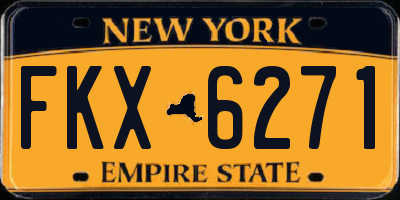 NY license plate FKX6271