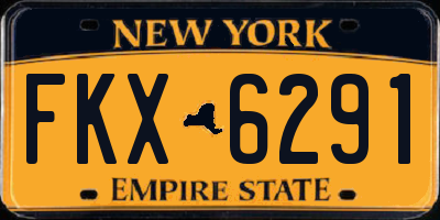 NY license plate FKX6291