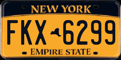 NY license plate FKX6299