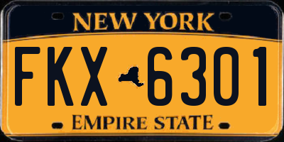 NY license plate FKX6301
