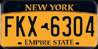 NY license plate FKX6304