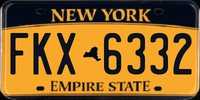 NY license plate FKX6332
