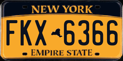NY license plate FKX6366
