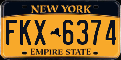 NY license plate FKX6374