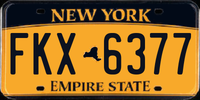 NY license plate FKX6377