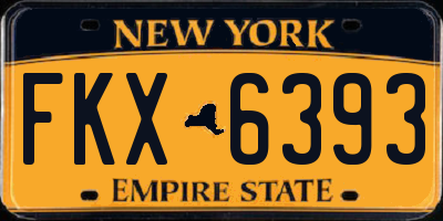 NY license plate FKX6393