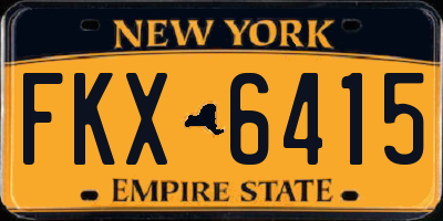 NY license plate FKX6415