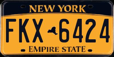 NY license plate FKX6424