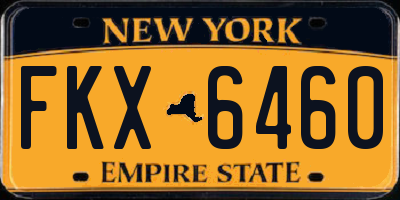 NY license plate FKX6460
