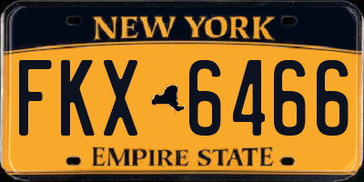 NY license plate FKX6466
