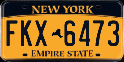 NY license plate FKX6473
