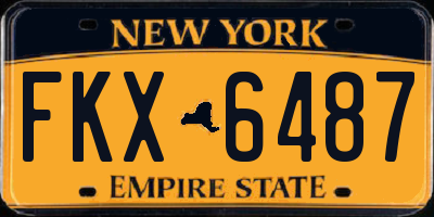 NY license plate FKX6487