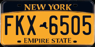 NY license plate FKX6505