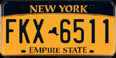 NY license plate FKX6511