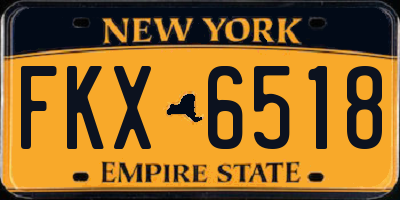 NY license plate FKX6518