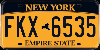 NY license plate FKX6535