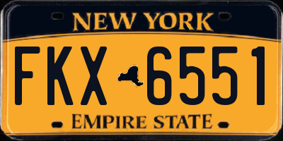 NY license plate FKX6551