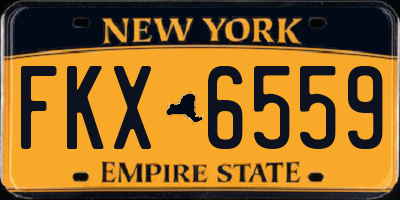NY license plate FKX6559