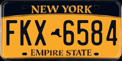 NY license plate FKX6584