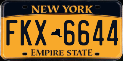 NY license plate FKX6644