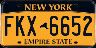 NY license plate FKX6652