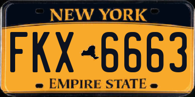 NY license plate FKX6663