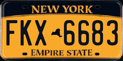NY license plate FKX6683