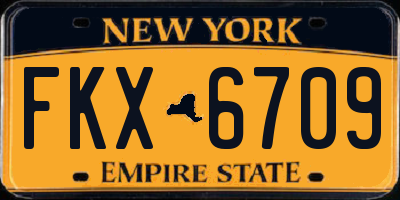 NY license plate FKX6709