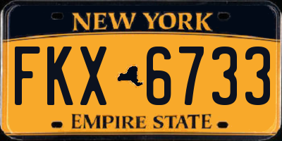 NY license plate FKX6733