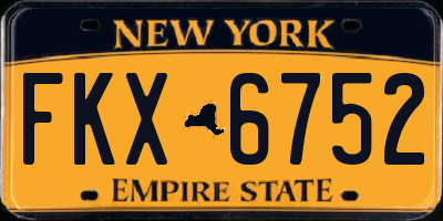 NY license plate FKX6752